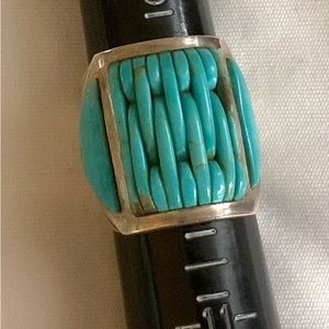 Sterling silver and turquoise ring size 9